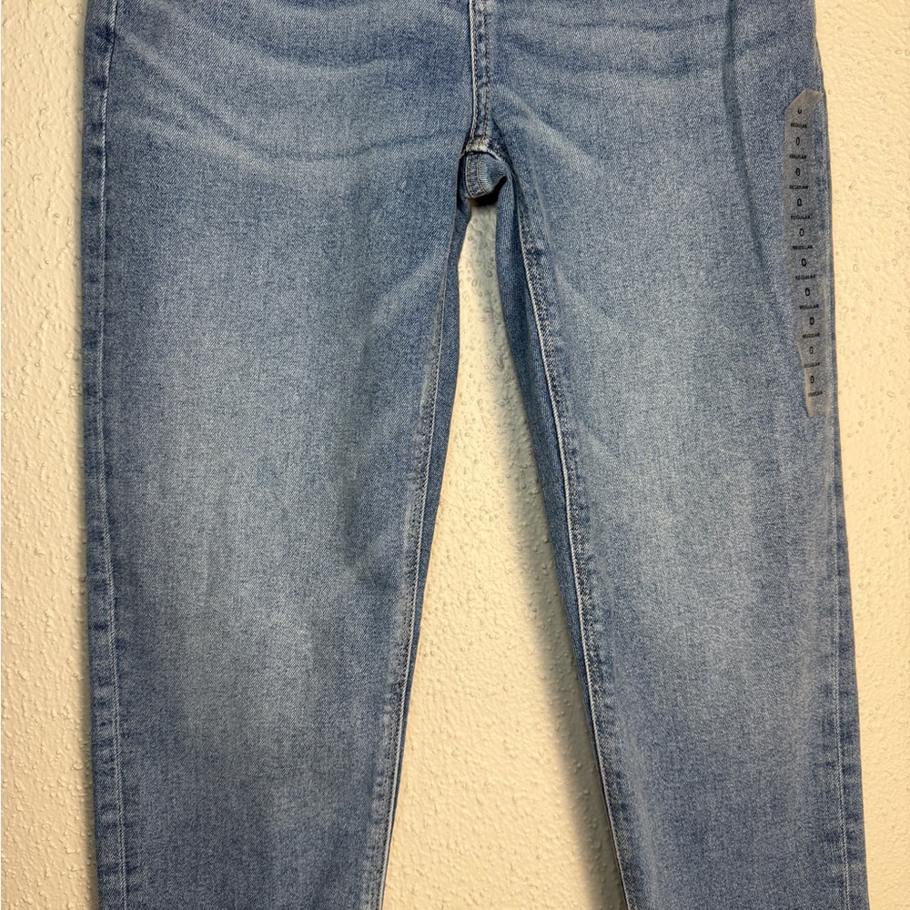 American Eagle Mom Jeans Light Blue High Rise Jeans Stretch Size 0